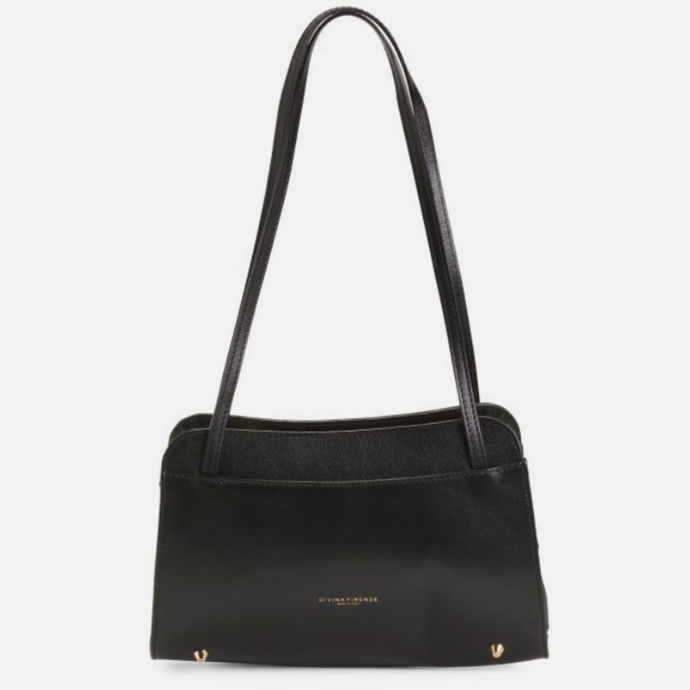Divina Firenze Black Leather Women's Shoulder‎ Bag